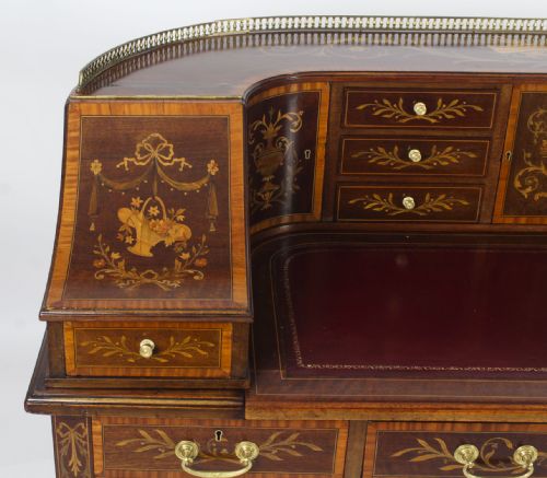 fig 4. Antique Marquetry Carlton House Desk Writing Table Druce & C0 19th C