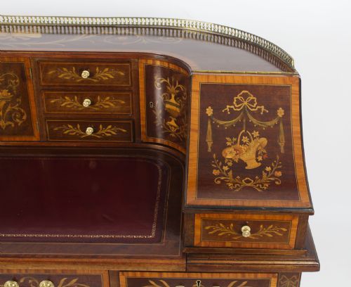 fig 6. Antique Marquetry Carlton House Desk Writing Table Druce & C0 19th C