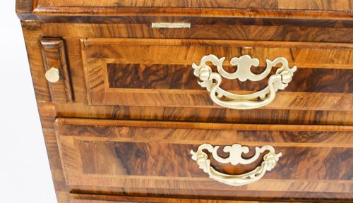 fig 2. Antique Fine George II Burr & Figured Walnut Bureau C1730 18th Century