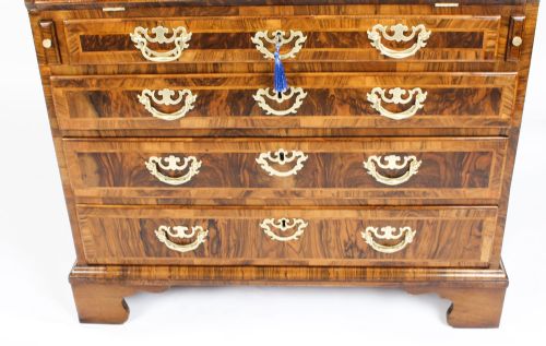 fig 3. Antique Fine George II Burr & Figured Walnut Bureau C1730 18th Century