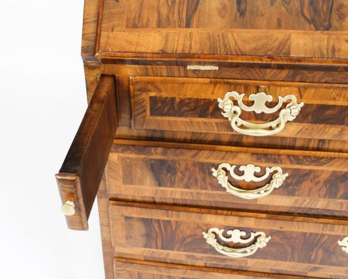 fig 4. Antique Fine George II Burr & Figured Walnut Bureau C1730 18th Century