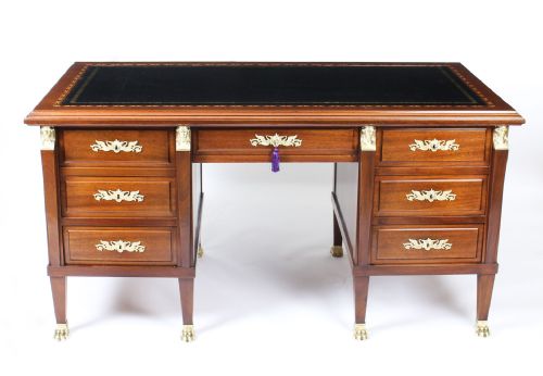 fig 1. Antique French Empire Revival Ormolu Mounted Desk C1880 19th Century