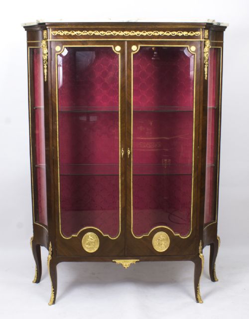 Antique French Mahogany Louis Revival Display Cabinet C.1880

