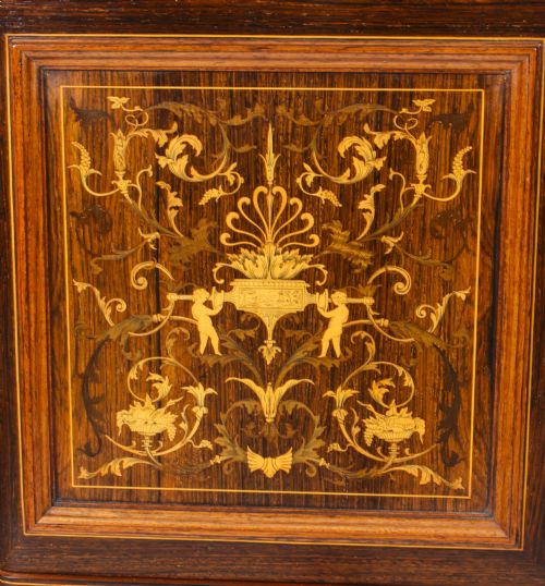 ANTIQUE EDWARDIAN INLAID DISPLAY CABINET BY EDWARDS ROBERTS 19TH C - ADDITIONAL PHOTO 6