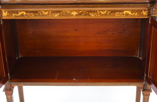 ANTIQUE EDWARDIAN INLAID DISPLAY CABINET BY EDWARDS ROBERTS 19TH C - ADDITIONAL PHOTO 9
