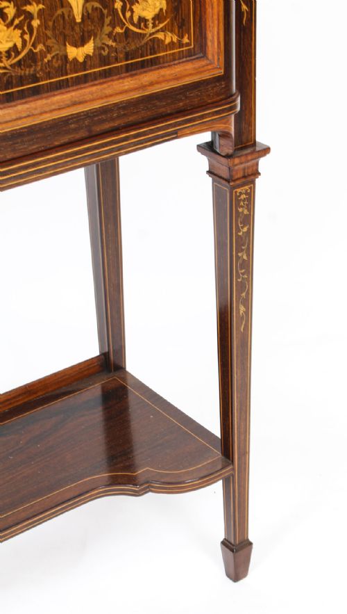 ANTIQUE EDWARDIAN INLAID DISPLAY CABINET BY EDWARDS ROBERTS 19TH C - ADDITIONAL PHOTO 14
