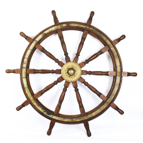 Antique 6ft 3" Harland & Wolff, Belfast, Ship's Wheel 19th Century

