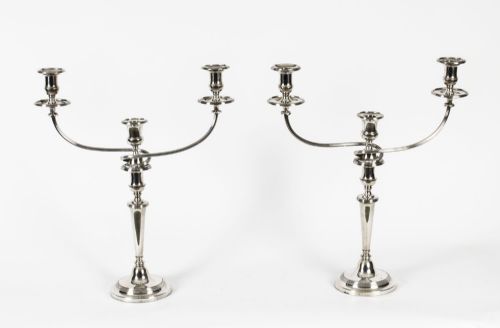 Antique Pair George III 3 Light Candelabra Matthew Boulton 18th Century
