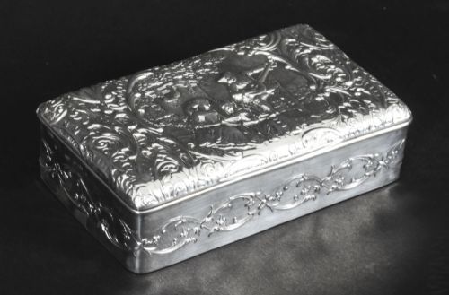 Antique Edwardian Sterling Silver Jewellery Box Casket H. Matthews 1901
