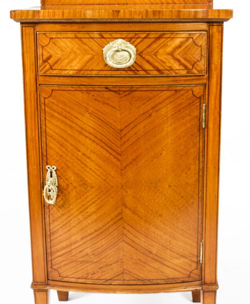 ANTIQUE SATINWOOD INLAID BEDSIDE CABINET C1880 19TH CENTURY - ADDITIONAL PHOTO 4