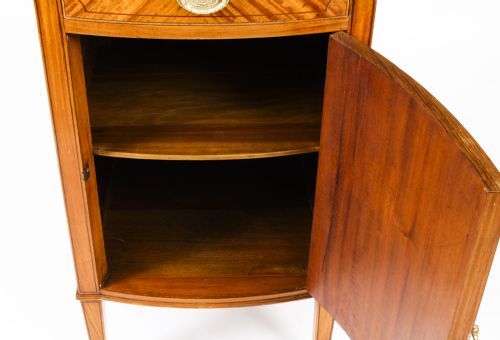 ANTIQUE SATINWOOD INLAID BEDSIDE CABINET C1880 19TH CENTURY - ADDITIONAL PHOTO 8