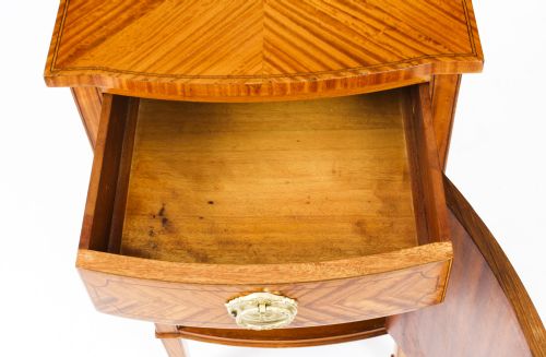 ANTIQUE SATINWOOD INLAID BEDSIDE CABINET C1880 19TH CENTURY - ADDITIONAL PHOTO 9