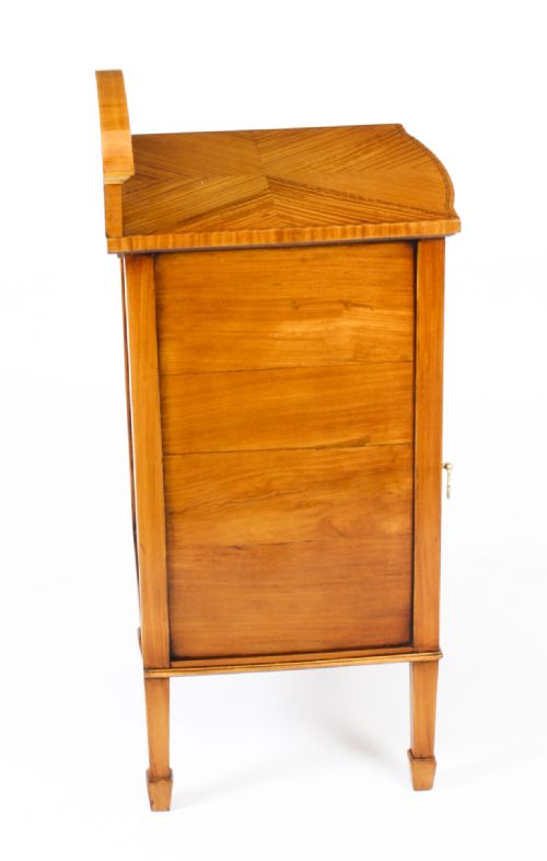ANTIQUE SATINWOOD INLAID BEDSIDE CABINET C1880 19TH CENTURY - ADDITIONAL PHOTO 12