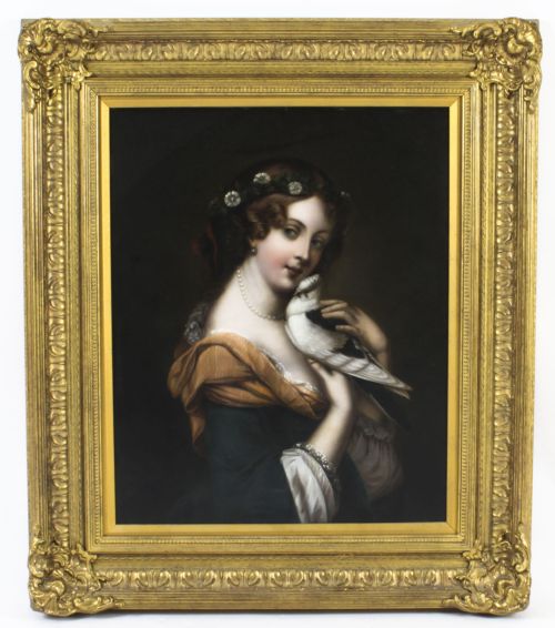 Antique Oil Painting - 'Simple Amour' -After Constant J Brochart 19th C
