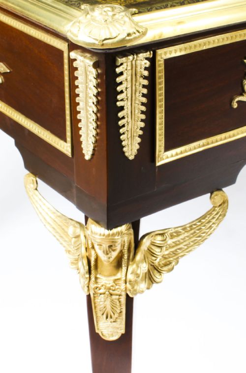 ANTIQUE MONUMENTAL FRENCH EMPIRE BUREAU PLAT WRITING TABLE 19TH C - ADDITIONAL PHOTO 10