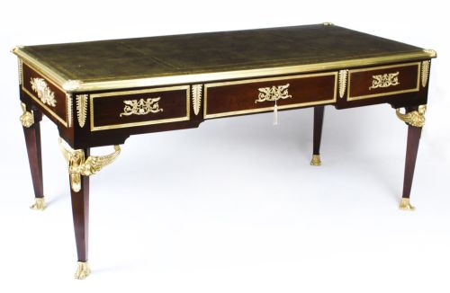 ANTIQUE MONUMENTAL FRENCH EMPIRE BUREAU PLAT WRITING TABLE 19TH C - ADDITIONAL PHOTO 27