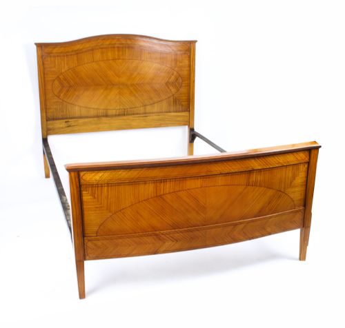 Antique Edwardian Satinwood Single Bed Stand Circa 19th Century
