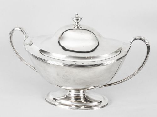 ANTIQUE SILVER GEORGE III TUREEN WILLIAM BENNETT 1808 BIRCHALL AND HAYNE 19TH C - ADDITIONAL PHOTO 1