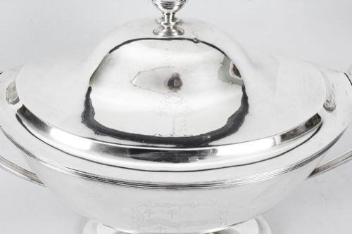 ANTIQUE SILVER GEORGE III TUREEN WILLIAM BENNETT 1808 BIRCHALL AND HAYNE 19TH C - ADDITIONAL PHOTO 9