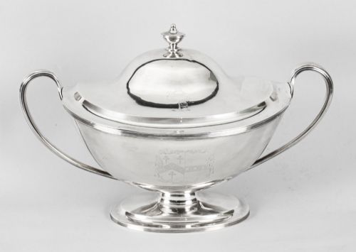 ANTIQUE SILVER GEORGE III TUREEN WILLIAM BENNETT 1808 BIRCHALL AND HAYNE 19TH C - ADDITIONAL PHOTO 16