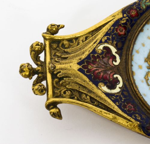 ANTIQUE FRENCH ORMOLU CHAMPLEVE ENAMEL PIN TRAY 19TH CENTURY - ADDITIONAL PHOTO 3