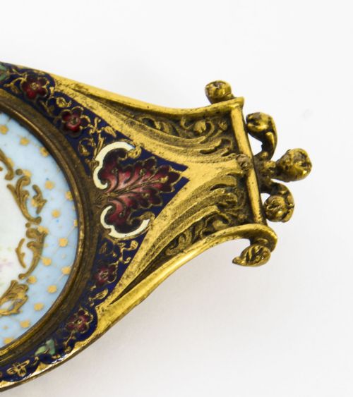 ANTIQUE FRENCH ORMOLU CHAMPLEVE ENAMEL PIN TRAY 19TH CENTURY - ADDITIONAL PHOTO 4