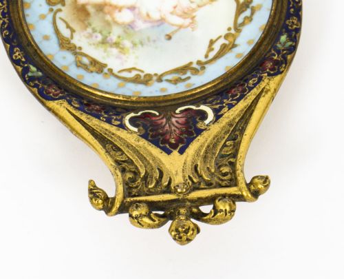 ANTIQUE FRENCH ORMOLU CHAMPLEVE ENAMEL PIN TRAY 19TH CENTURY - ADDITIONAL PHOTO 7