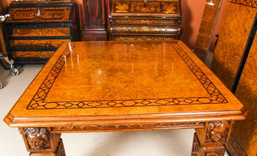 ANTIQUE 12FT ELIZABETHAN REVIVAL POLLARD OAK DINING TABLE 19TH C AND 14 MATCHING CHAIRS - ADDITIONAL PHOTO 8