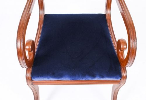 fig 4. 14 Antique Dining Chairs & Matching Handmade Marquetry Burr Walnut Dining Table