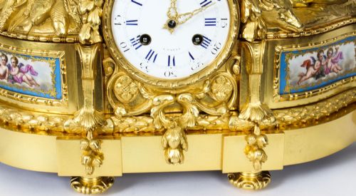fig 5. Antique French Sevres Porcelain Ormolu Clock by Raingo Freres c.1850