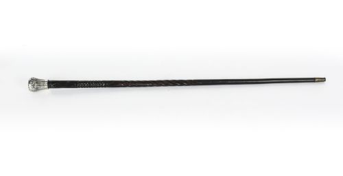 Antique Indian Hardwood & Silver Pommel Walking Stick Cane C1880 19th Century