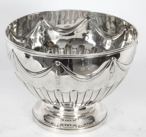 Antique Silver Punch Bowl Champagne Cooler Barnards 1888 19th C

