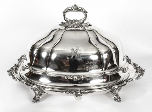 Antique Old Sheffield Plate Oval Beef Venison Tureen & Domed Cover C 1830
