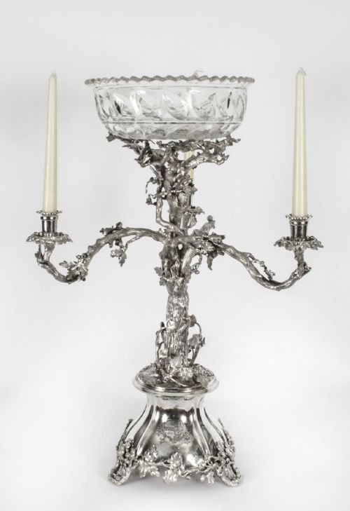 Antique 67cm Victorian Silver Plate Centerpiece Elkington C1860 19th C
