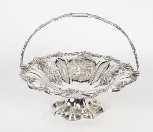 Antique Silver Plated Fruit Basket Robert & Hall C1880 19th Century
