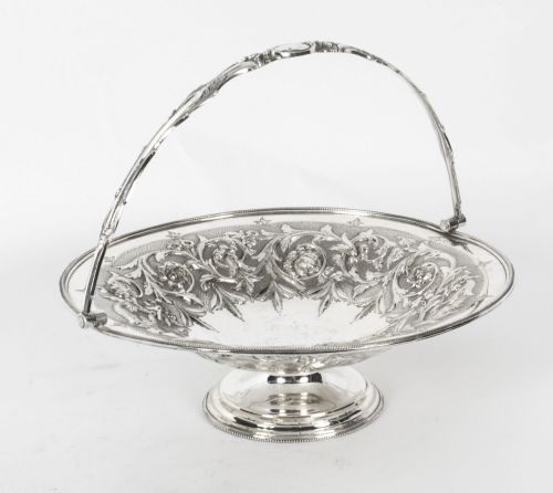 Antique Victorian Silver Plated Fruit Basket William Gallimore & Co 19th C
