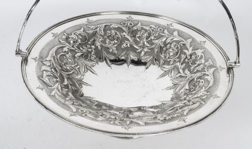 fig 2. Antique Victorian Silver Plated Fruit Basket William Gallimore & Co 19th C