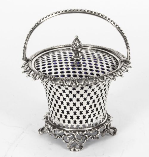 Antique Victorian Silver Plated Bon Bon Dish & Cover C1880 19th Century
