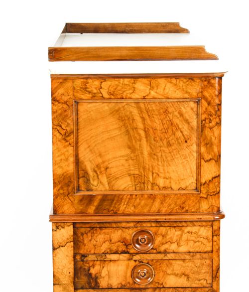 fig 2. Antique Victorian Burr Walnut Collectors Cabinet 19th Century