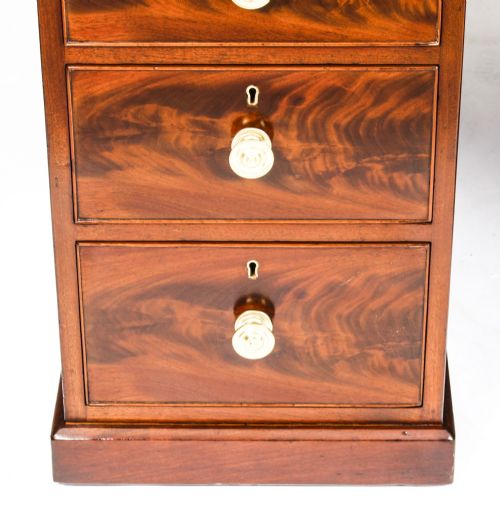 ANTIQUE 4FT VICTORIAN FLAME MAHOGANY PARTNERS PEDESTAL DESK 19TH C - ADDITIONAL PHOTO 13