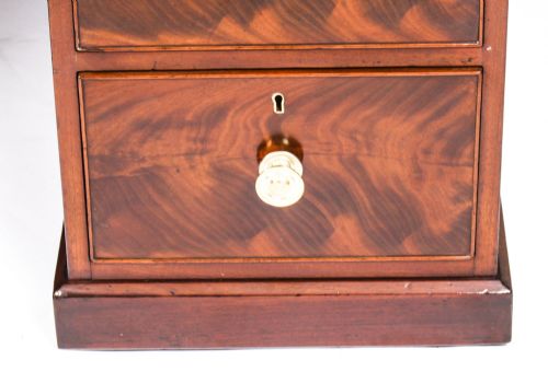 ANTIQUE 4FT VICTORIAN FLAME MAHOGANY PARTNERS PEDESTAL DESK 19TH C - ADDITIONAL PHOTO 22