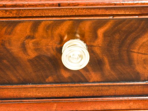 ANTIQUE 4FT VICTORIAN FLAME MAHOGANY PARTNERS PEDESTAL DESK 19TH C - ADDITIONAL PHOTO 23