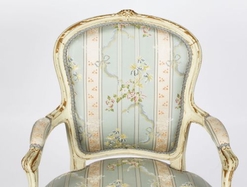 ANTIQUE PAIR SHABBY CHIC LOUIS REVIVAL FRENCH PAINTED ARMCHAIRS 19TH CENTURY - ADDITIONAL PHOTO 6