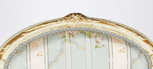 ANTIQUE PAIR SHABBY CHIC LOUIS REVIVAL FRENCH PAINTED ARMCHAIRS 19TH CENTURY - ADDITIONAL PHOTO 8