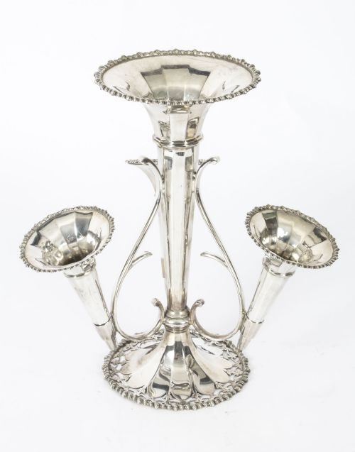 Antique Silver Plated Epergne Vase by Daniel & Arter 19th C

