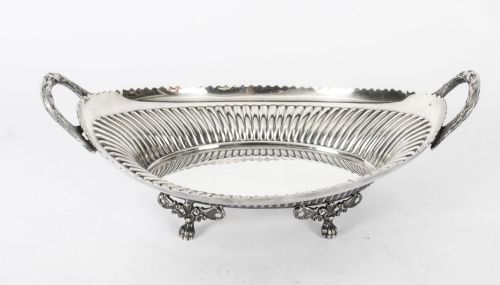 Antique Silver Plated Bread Basket by Walker & Hall 19th Century
