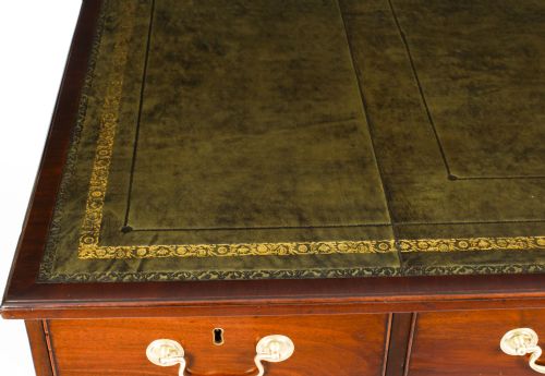 fig 6. Antique George III Mahogany Partners Pedestal Desk C1790 18th Century