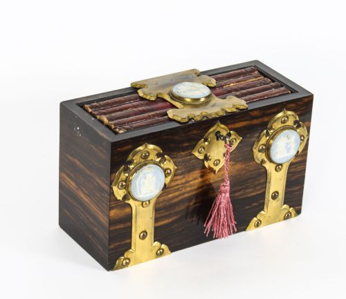 Antique Victorian Coromandel Writing Personal Book Holder 19th C
