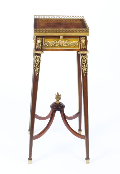 ANTIQUE FRENCH PARQUETRY ORMOLU MOUNTED STAND ATT FRANOIS LINKE 19TH CENTURY - ADDITIONAL PHOTO 1