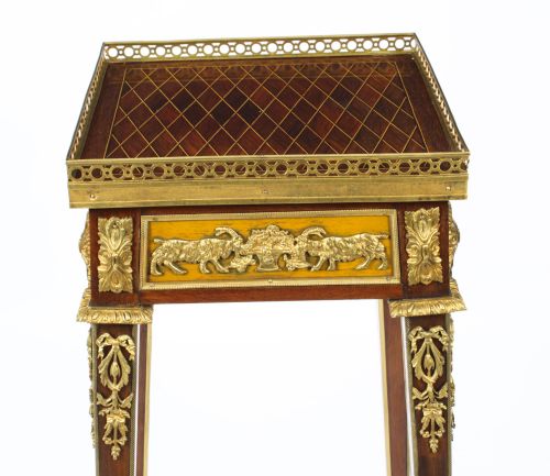 ANTIQUE FRENCH PARQUETRY ORMOLU MOUNTED STAND ATT FRANOIS LINKE 19TH CENTURY - ADDITIONAL PHOTO 7